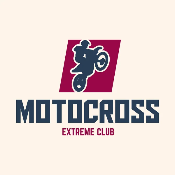 Modelo de logotipo simples clube extremo motocross com caixa vermelha —  Vetores de Stock