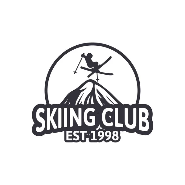 滑雪俱乐部老式设计徽章标志贴片俱乐部团队 — 图库矢量图片