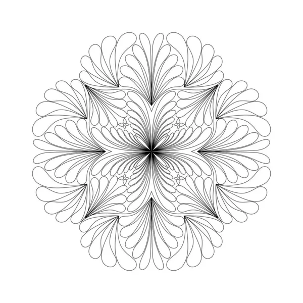 Patrón Gota Agua Mandala Con Libro Colorear Floral Para Meditación — Archivo Imágenes Vectoriales