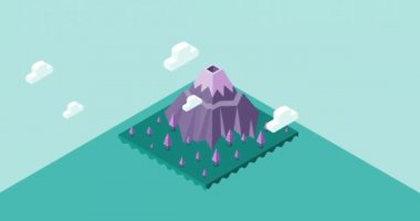 Clouds time lapse or stop motion purple mountain as background