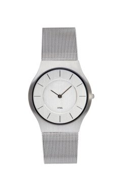 beyaz izole Gümüş Kol saati