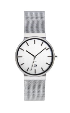 beyaz izole Gümüş Kol saati