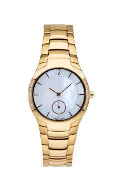  Beyaz izole Pırlantalı altın kol saati