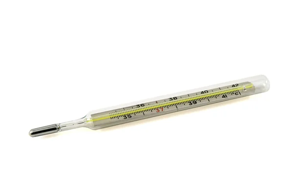 Thermometer auf weißem Hintergrund — Stockfoto