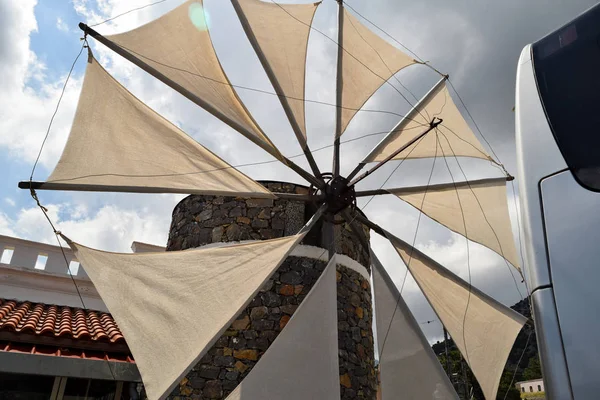 Yel değirmenleri Lassithi Yaylası, Crete, Yunanistan