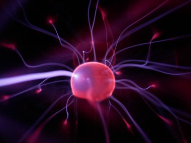 plasma in a plasma ball close-up view