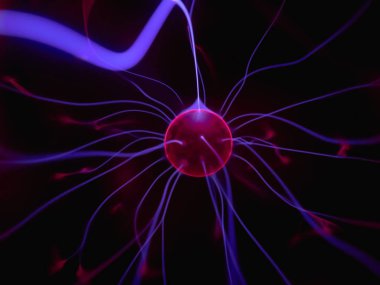 plasma in a plasma ball close-up view