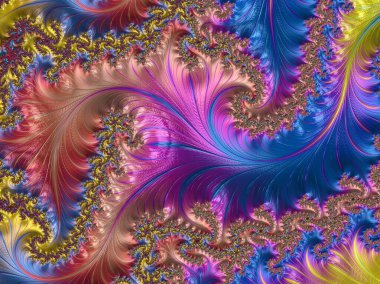 Bilgisayar Fraktal tasarım üretti. Fraktal hiç bitmeyen bir desen. Fraktallar, farklı ölçeklerde kendine benzeyen sonsuz derecede karmaşık kalıplardır..