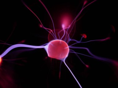 plasma in a plasma ball close-up view