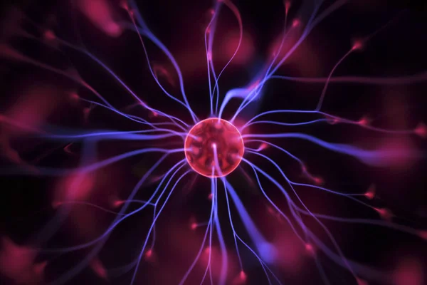 plasma in a plasma ball close-up view