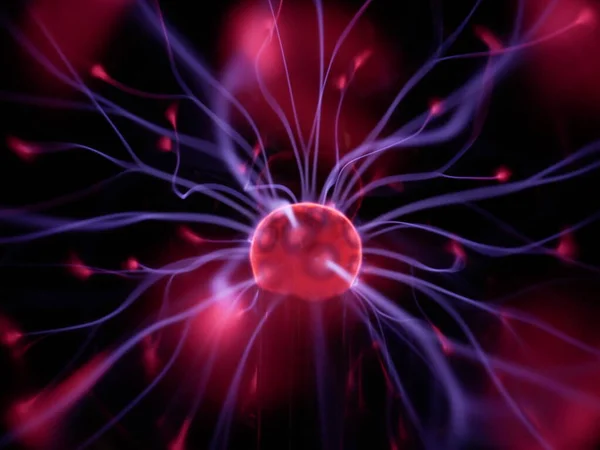 plasma in a plasma ball close-up view