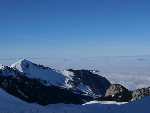 Suiza Estación Esquí Invierno — Foto de Stock