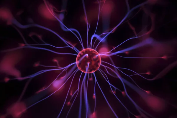 plasma in a plasma ball close-up view