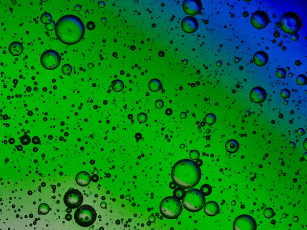 Bubbles Blowing Tough Substance Colored Background — Stock Photo, Image