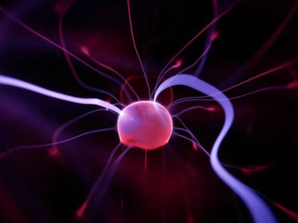 plasma in a plasma ball close-up view