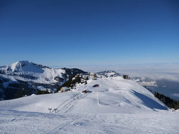 Switzerland Winter Ski Resort — Stock Photo, Image