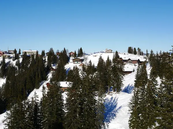 Suisse Station Ski Hiver — Photo