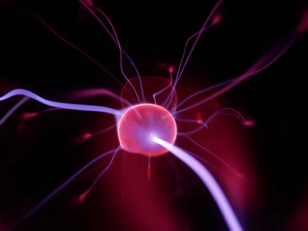 plasma in a plasma ball close-up view