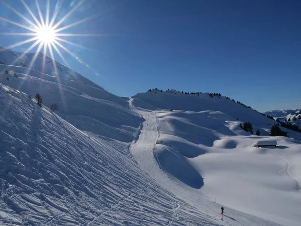 Suiza Estación Esquí Invierno — Foto de Stock