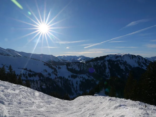 Switzerland Winter Ski Resort — Stok fotoğraf