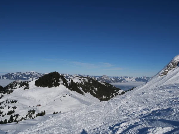 Suiza Estación Esquí Invierno — Foto de Stock