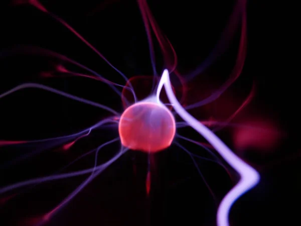 plasma in a plasma ball close-up view