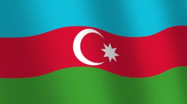 Azerbaycan bayrağının dalgalı görüntüsü, tam çerçeve görünümü