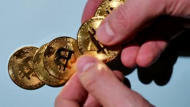 Nsan Elinde Bitcoin Olan Görüntüler — Stok video