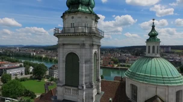 Solothurn Barok City Deki Sviçre Katedrali — Stok video