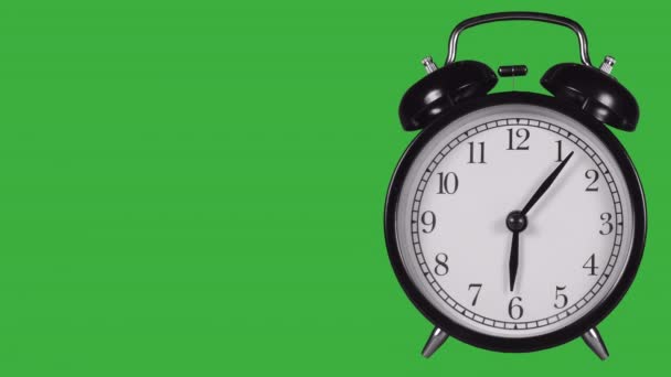 Relógio Alarme Retro Preto — Vídeo de Stock
