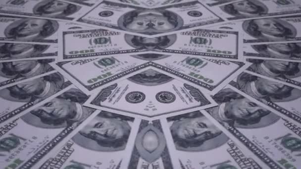 Dólares Americanos Dinheiro Kaleidoskope — Vídeo de Stock