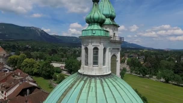 Swiss Cathedral Solothurn Baroque City — Stock Video