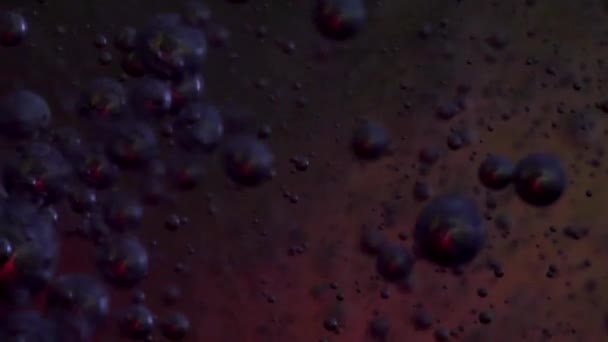 Funkelnde Blasen Die Sich Eine Zähe Substanz Aufblasen — Stockvideo