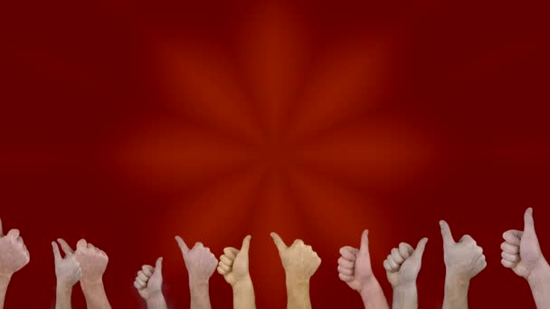 Ruce Lidí Ukazující Palce Nahoru Izolované Pozadí — Stock video
