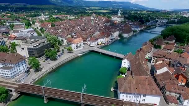 Solothurn Barok City Deki Sviçre Katedrali — Stok video