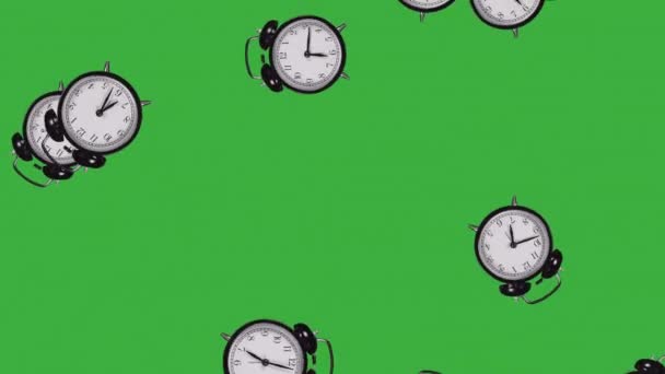 Imágenes Del Concepto Tiempo Datos Con Relojes Alarma — Vídeo de stock