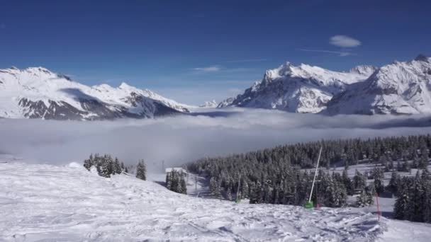 Skigebied Klewenalp Zwitserland Wintersportplaats — Stockvideo