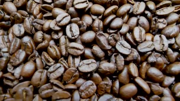 Närbilder Rostade Kaffebönor — Stockvideo