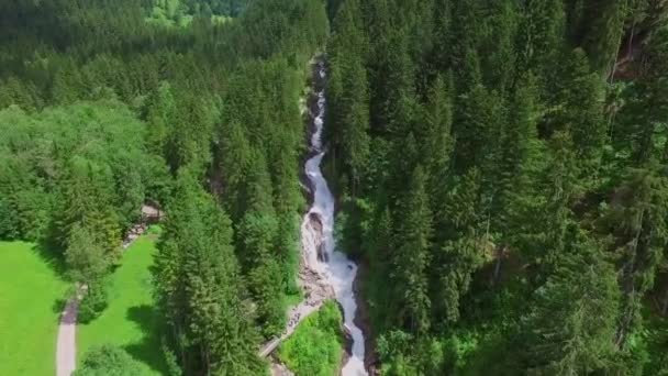 Vista Aérea Magnífica Cachoeira — Vídeo de Stock