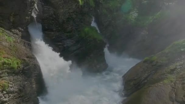 Water Stream Falling Fhom Rocks — Stock Video