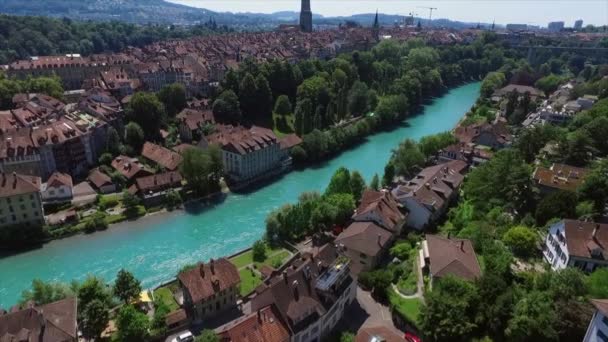 瑞士的伯尔尼的鸟瞰图 — 图库视频影像
