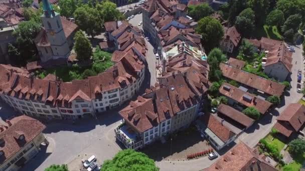 Luchtfoto Van Bern Zwitserland — Stockvideo