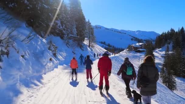 Sviçre Deki Kayak Merkezinin Manzarası — Stok video