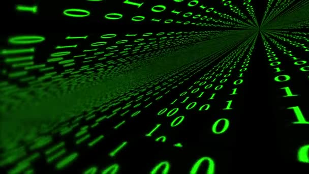 Filmmaterial Mit Grünen Codesymbolen Auf Schwarzem Hintergrund Big Data Konzept — Stockvideo