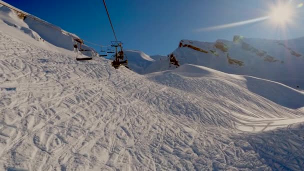 Sněžná Krajina Lyžařského Střediska Švýcarsku — Stock video
