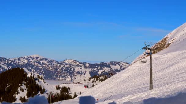 Vista Panorâmica Estância Esqui Suíça — Vídeo de Stock