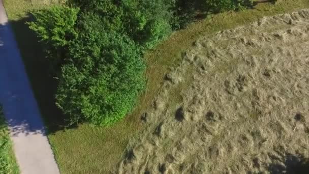 Vue Aérienne Paysage Rural Étonnant Avec Des Routes Des Champs — Video