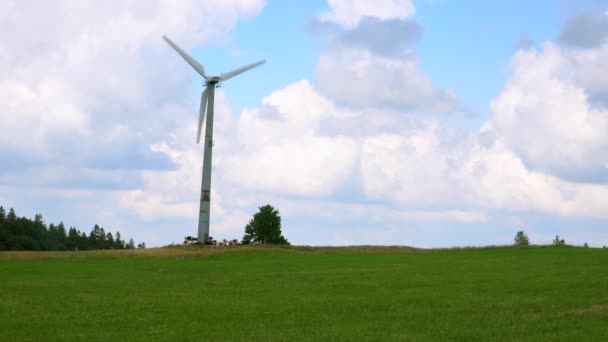 Generador Aerogeneradores Sobre Fondo Natural — Vídeos de Stock