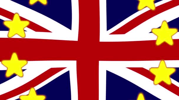 Brexit Concept Footage Flag Del Reino Unido — Vídeos de Stock