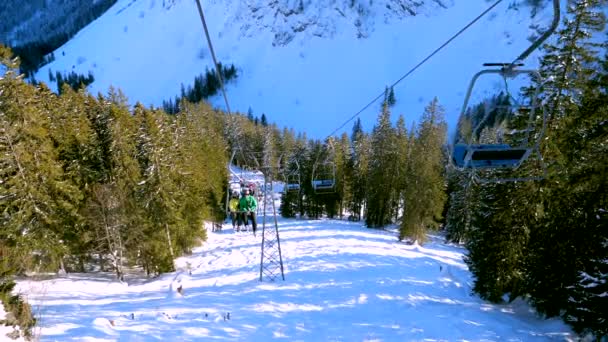 Sviçre Deki Kayak Merkezinin Manzarası — Stok video